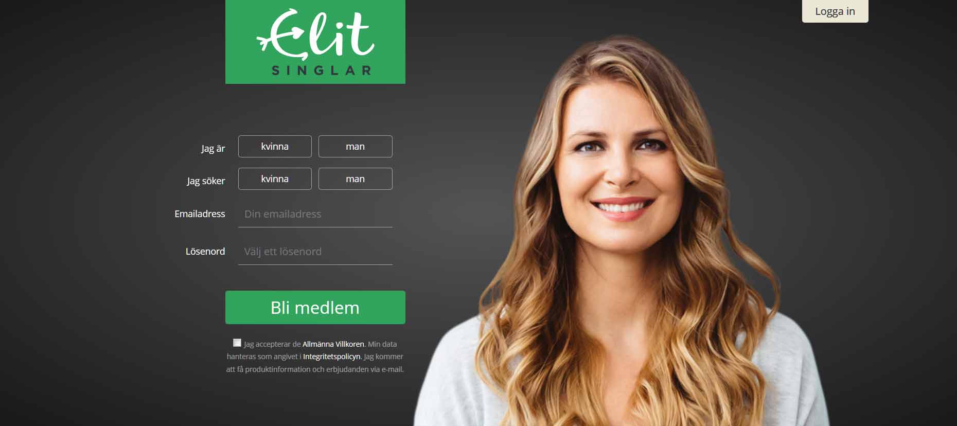 Elitsinglar - Matchmakingsida med personlighetstest.