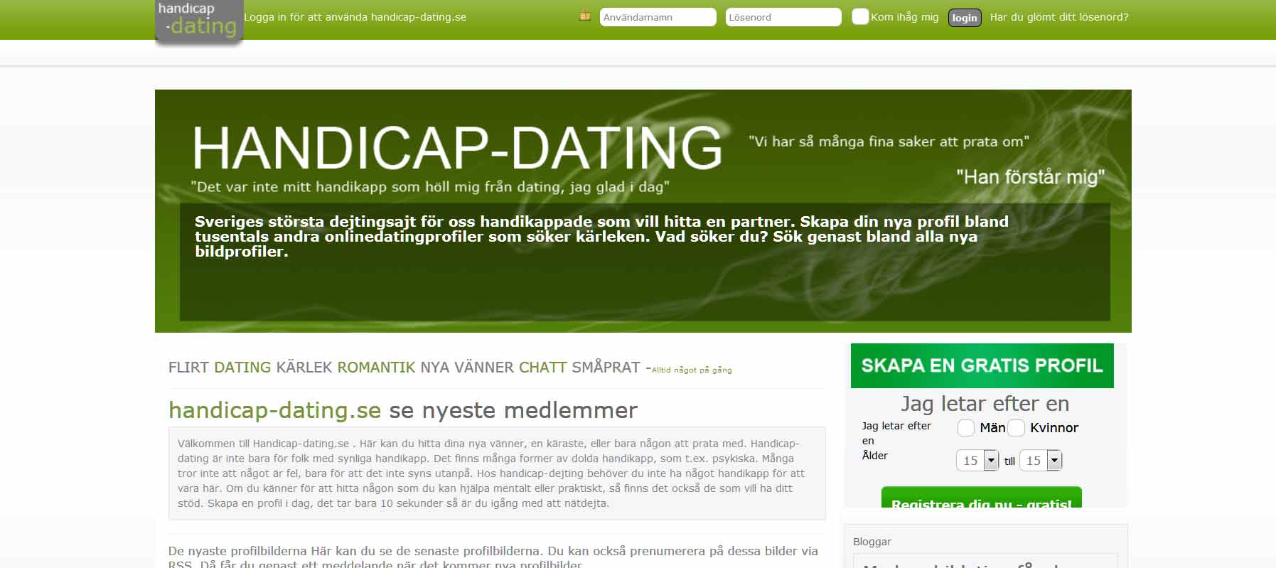 Handicap-dating riktar sig till personer med någon form av funktionsnedsättning eller någon form av handikapp.