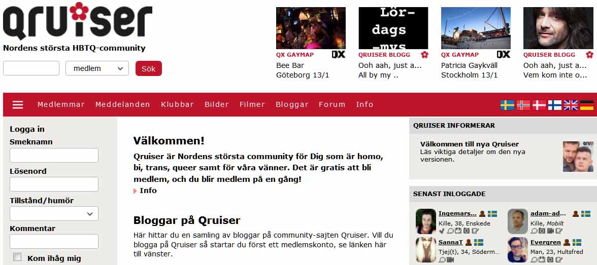 Qruiser är en dejtingsajt för HBTQ-personer, bisexuella, trans och queer. 