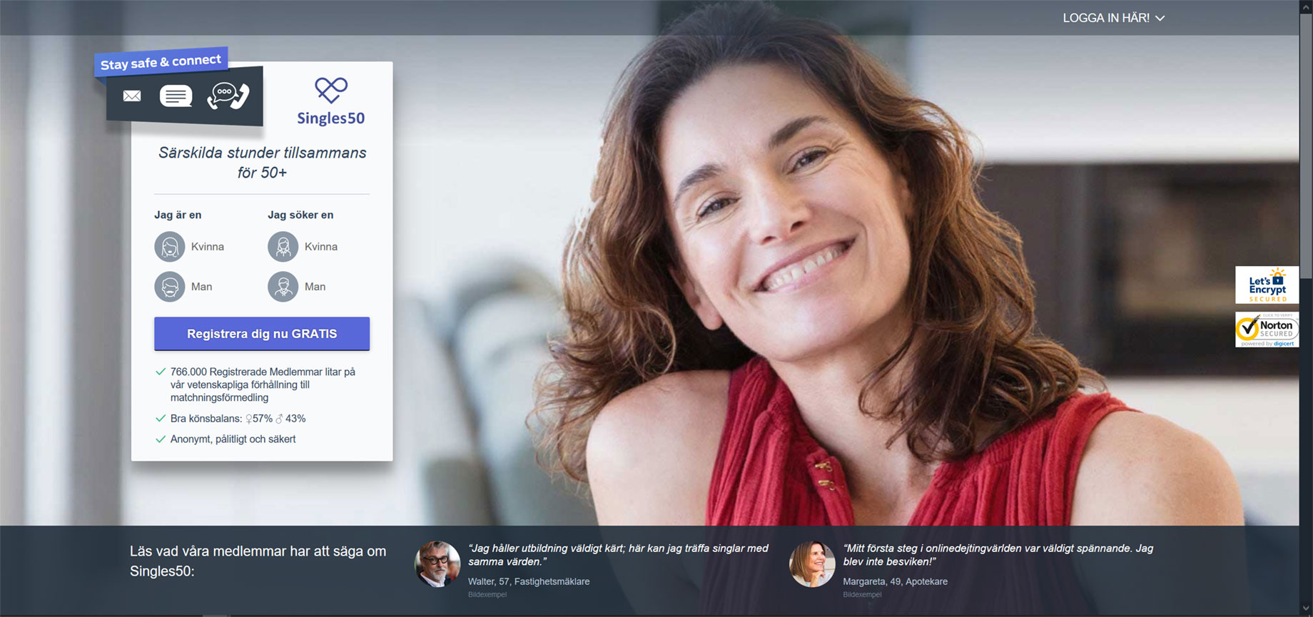 Dejting för 50-plussare - 50plusmatch.